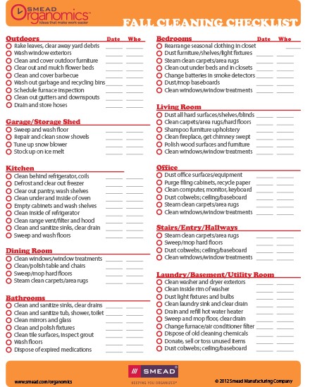 A fall cleaning checklist
