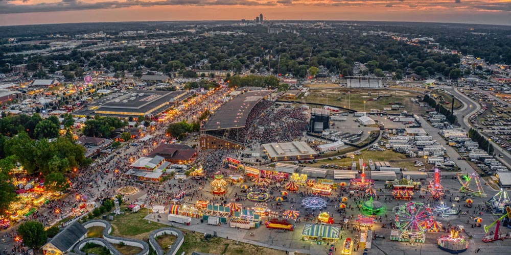 Overhead view of Iowa State Fair