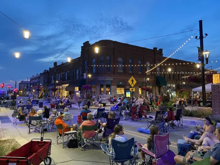 People gather for an event in Marion