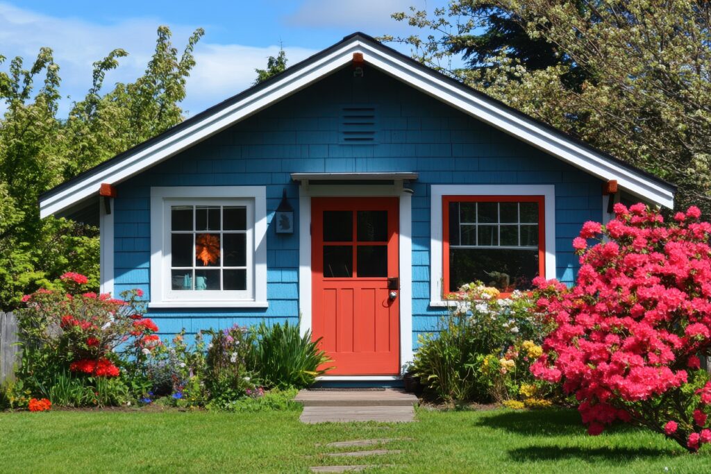 Charming blue accessory dwelling unit (ADU)