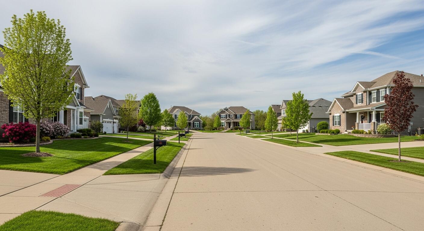 Beautiful spring day in a North Liberty neighborhood