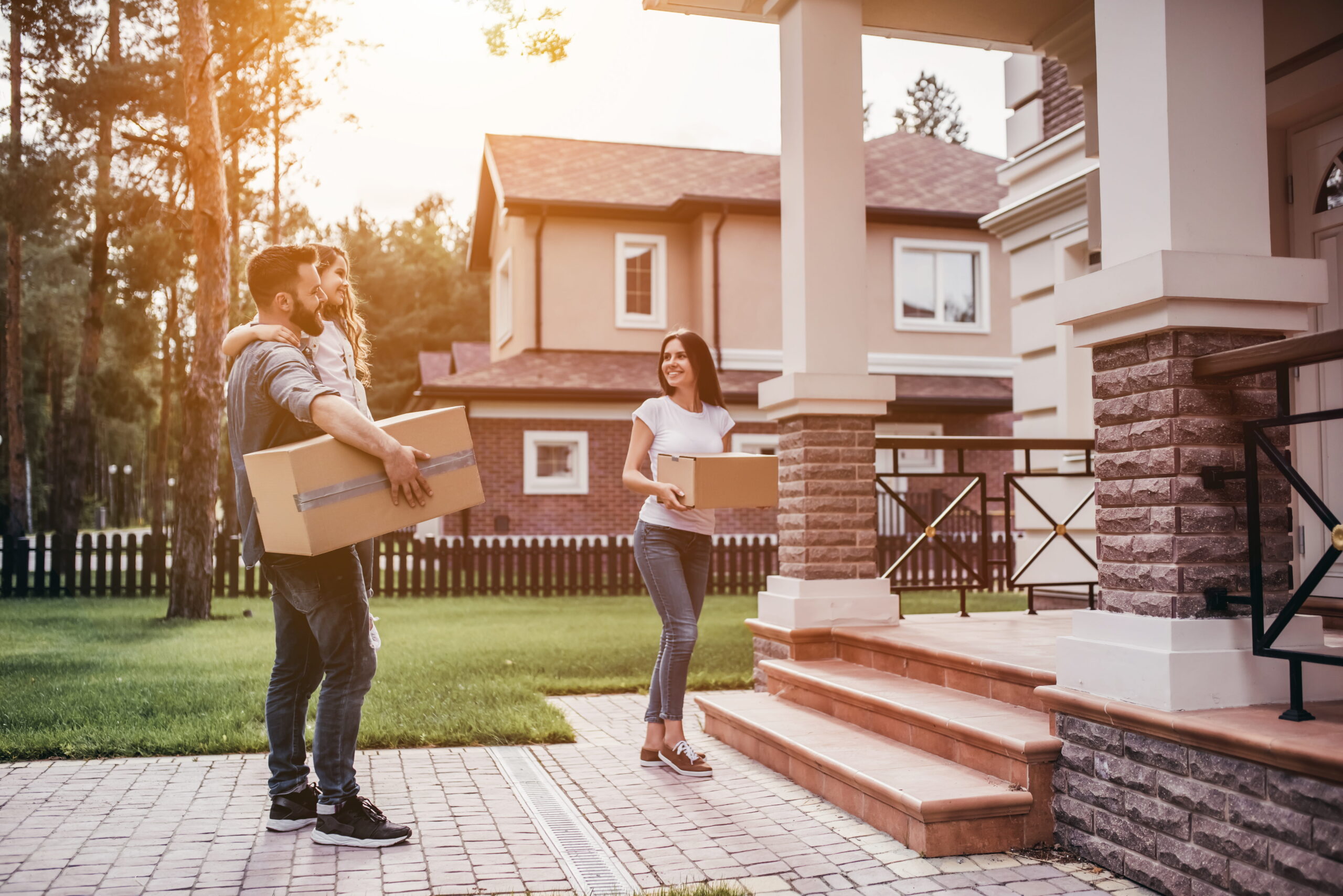 Homebuyers moving into their new home