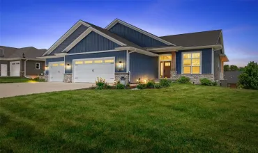 Front of property at sunset