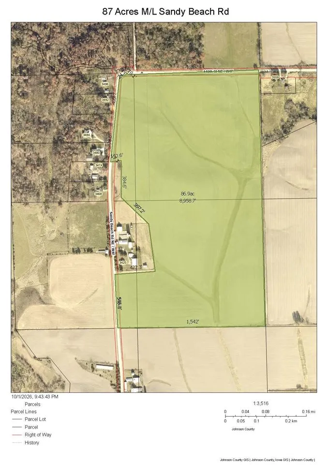 87 Acres m/l Sandy Beach Road NE, Solon, Iowa 52333 – Property Featured Image